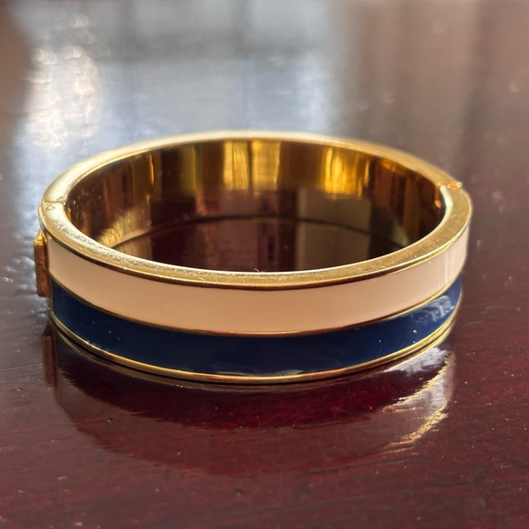 J. Crew Jewelry - J Crew Gold and Blue Enamel Bangle